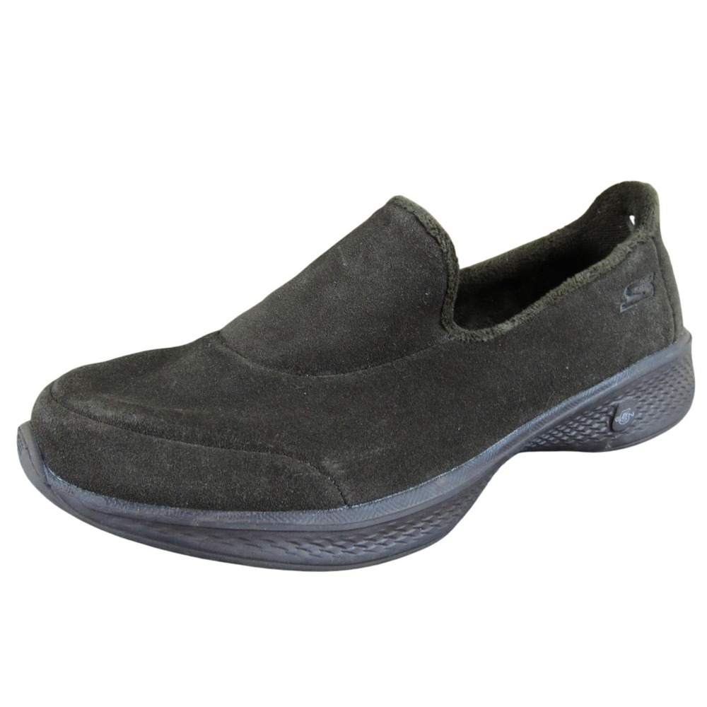 Skechers Goga Max Chocolate Brown Suede Slip-On Shoes Women 7.5 Comfort